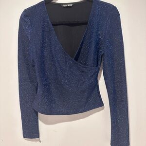 Blue glitter top